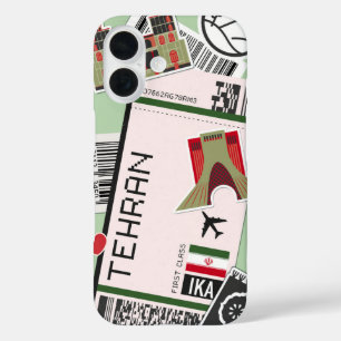 Teheran Boarding Pass - Iran Reisen Ästhetik iPhone 16 Hülle