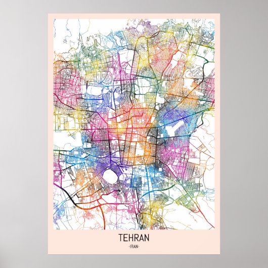 Teheran Iran City Map Poster (Vorne)