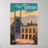 Teheran Iran Golestan Palace Illustration Travel Poster (Vorne)