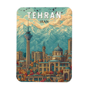 Teheran Iran Illustration Reise Kunst Vintage Magnet