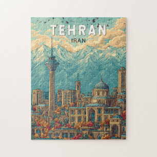 Teheran Iran Illustration Reise Kunst Vintage Puzzle