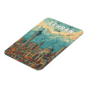 Teheran Iran Illustration Travel Art Vintag Magnet (Linke Seite)