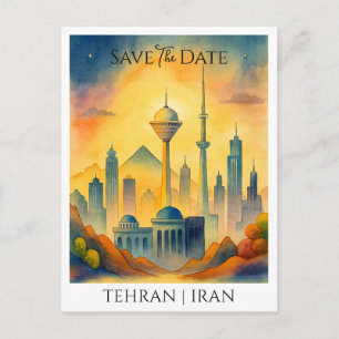 Teheran Iran - kundenspezifische Wasserfarbe Save Postkarte