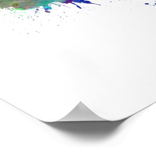 Teheraner Skyline in Aquarellfarbe Poster (Ecke)