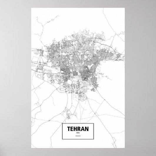 Tehran, Iran (black on white) Poster (Vorne)