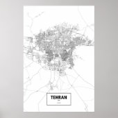 Tehran, Iran (black on white) Poster (Vorne)
