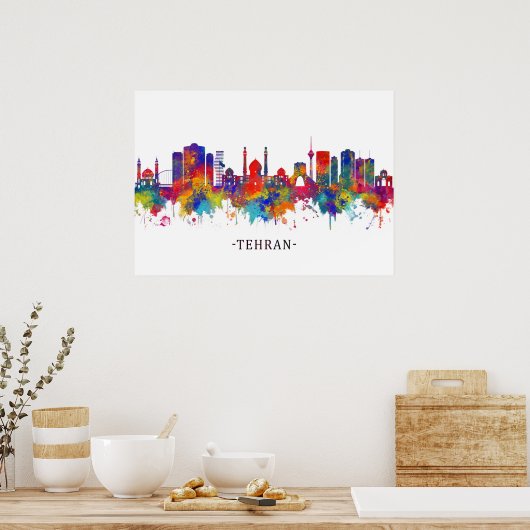 Tehran Iran Skyline Poster (Küche)