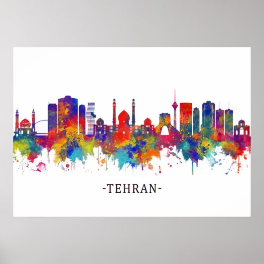 Tehran Iran Skyline Poster (Vorne)