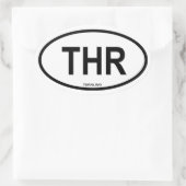 Tehran "THR" Ovaler Aufkleber (Tasche)