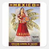 Tehuantepec - Mexiko - Jahrgangsreise Quadratischer Aufkleber (Vorderseite)