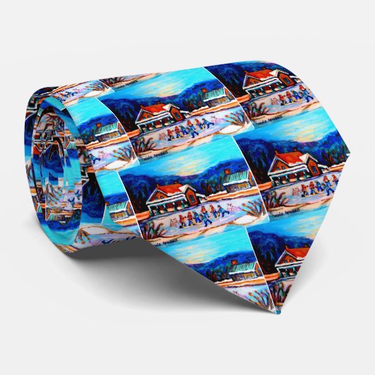 Teich-Hockey mit Häusern 9X12 Krawatte (Gerollt)