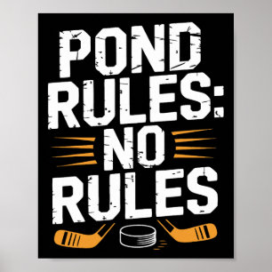 Teich Hockeyspieler Teich Regeln Shinny  Poster