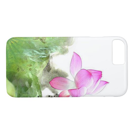 TEICH LOTUS L Chinese-Bürsten-Malerei-Kunst Case-Mate iPhone Hülle (Rückseite (Horizontal))