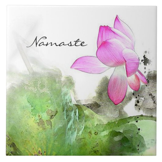 TEICH LOTUS L Chinese-Bürsten-Malerei-Kunst Fliese (Vorderseite)