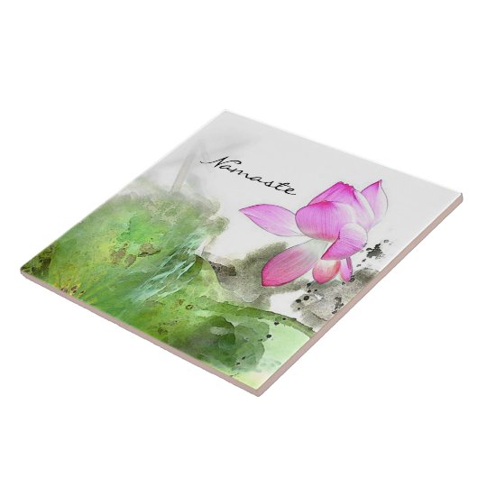 TEICH LOTUS L Chinese-Bürsten-Malerei-Kunst Fliese (Seite)