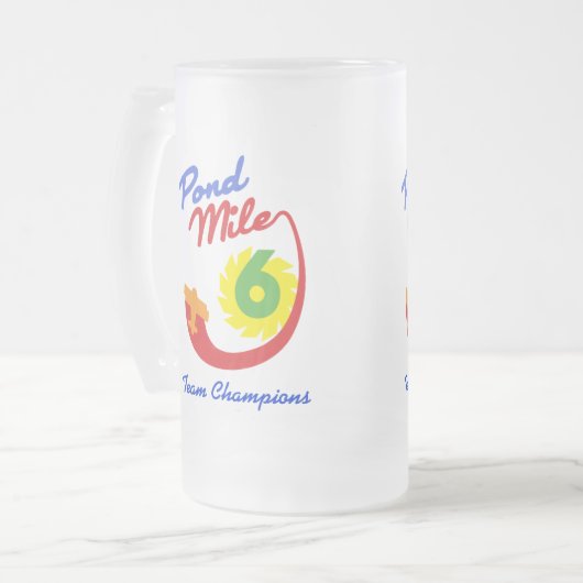 Teich-Meilen-Team verficht Stein Mattglas Bierglas (Vorderseite Links)