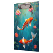 Teich mit Koi und Seerosen Klemmbrett (Links)