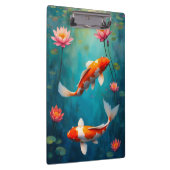 Teich mit Koi und Seerosen Klemmbrett (Rechts)