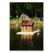Teich mit Vogelhaus Tischnummer (Vorderseite)