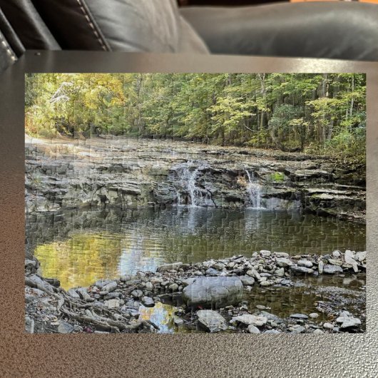 Teich mit Wasserfall Puzzle