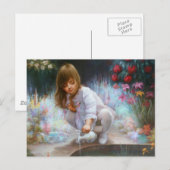 Teich und Mädchen Postkarte (Vorne/Hinten)