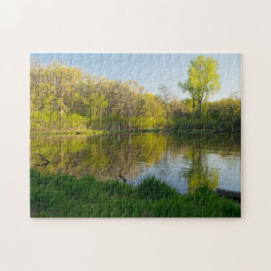 Teich und üppiger Wald Battle Creek Park Puzzle