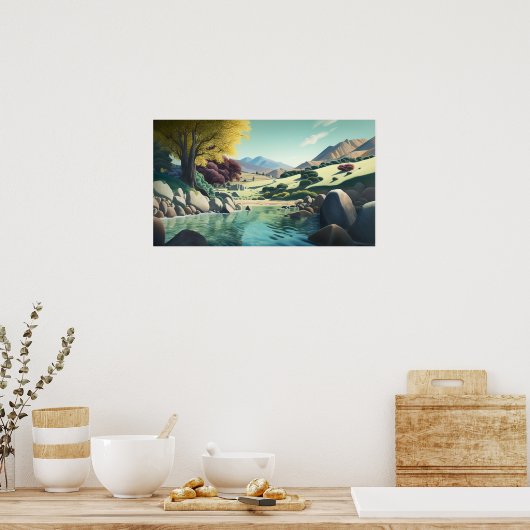 Teich unten im Tal Poster (Küche)