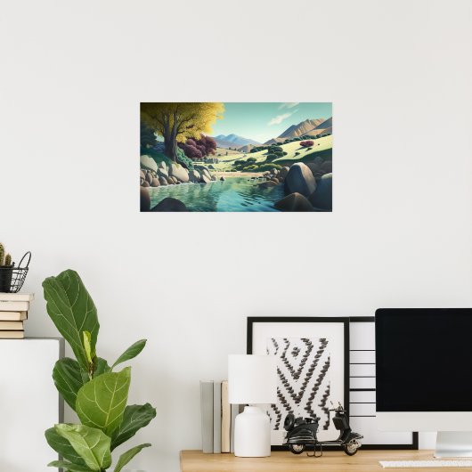 Teich unten im Tal Poster (Heimbüro)