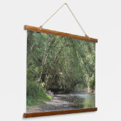 Teich unter den Bäumen Holz überdachte Tapete Wandteppich Mit Holzrahmen (Gewinkelt)