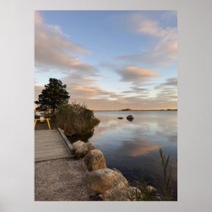 Teich-Wasserlandschaft-Sonnenuntergang-Foto-Poster Poster