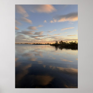 Teich-Wasserlandschaft-Sonnenuntergang-Foto-Poster Poster
