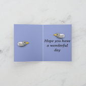 Teiches im Cartoon mit Gänsen und Enten Karte (Innenseite)