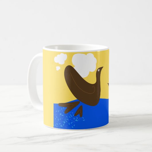 Teichhuhn und Küken Kaffeetasse (Vorderseite Links)