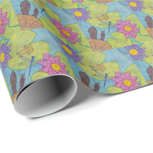 Teichlandschaft - Wrapping Paper Geschenkpapier (Rolleneckpunkt)