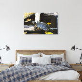 Teichschildkröte in freier Wildbahn Leinwanddruck (Insitu (Schlafzimmer))