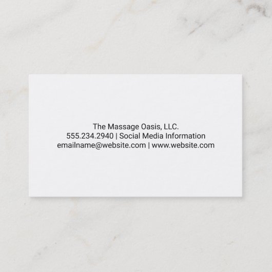 Teichsteine | Rückenmassage Visitenkarte (Rückseite)