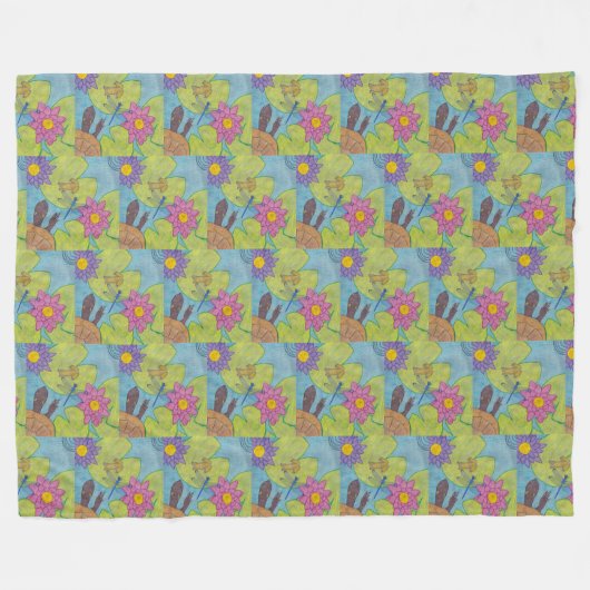 Teichszene - Fleece Blanket (Vorderseite (Horizontal))