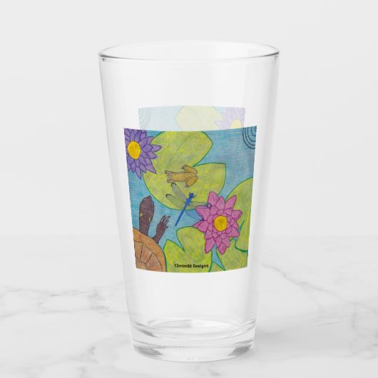 Teichszene - Glascup Glas (Vorderseite)