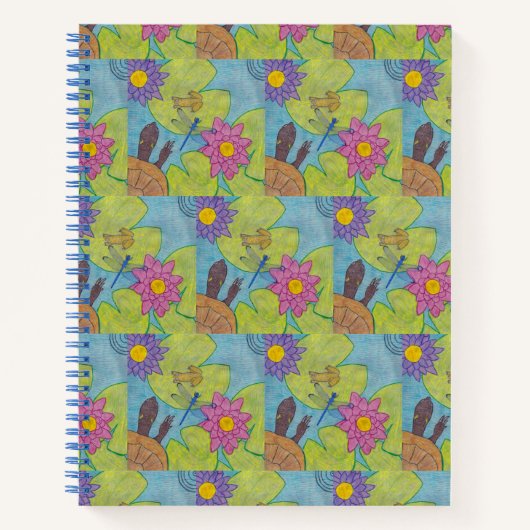 Teichszene (Muster) - Notebook Notizblock (Vorderseite)