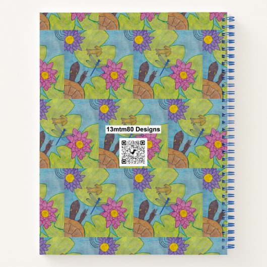 Teichszene (Muster) - Notebook Notizblock (Rückseite)