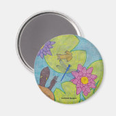 Teichszene (rund) - Magnet (Vorderseite/Rückseite)