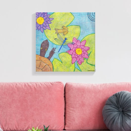 Teichszene (schwarz) - Leinwand Art (Insitu (Wohnzimmer))