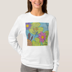 Teichszene (weiß) - Damen Langarmshirt T-Shirt