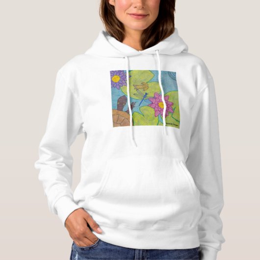 Teichszene (weiß) - Hooded Sweatshirt (Vorderseite)