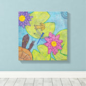 Teichszene (weiß) - Leinwand Art (Insitu (Holzboden))