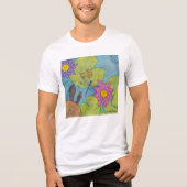 Teichszene (weiß) - Shirt für Männer mit drei Blen (Vorderseite)