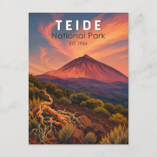 Teide-Nationalpark Spanien Illustration Reise Kuns Postkarte