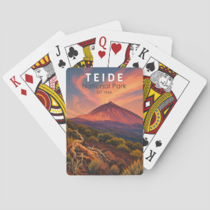 Teide-Nationalpark Spanien Illustration Reise Kuns Spielkarten