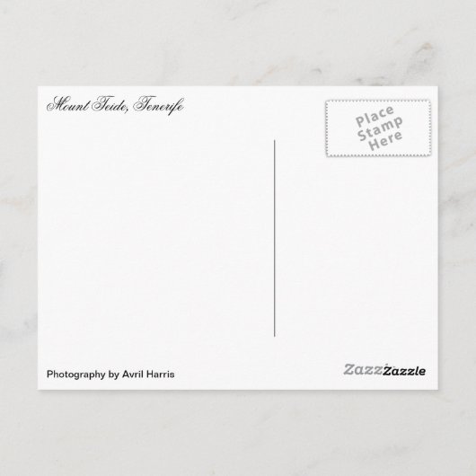 Teide, Teneriffa Postkarte (Rückseite)