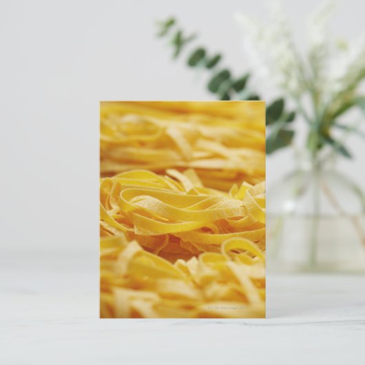 Teigwaren, Pasta, Tagliatelle, Italienisch, Roh, Postkarte (Stehend Vorderseite)